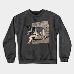 German Shepherd Jump Out Crewneck Sweatshirt